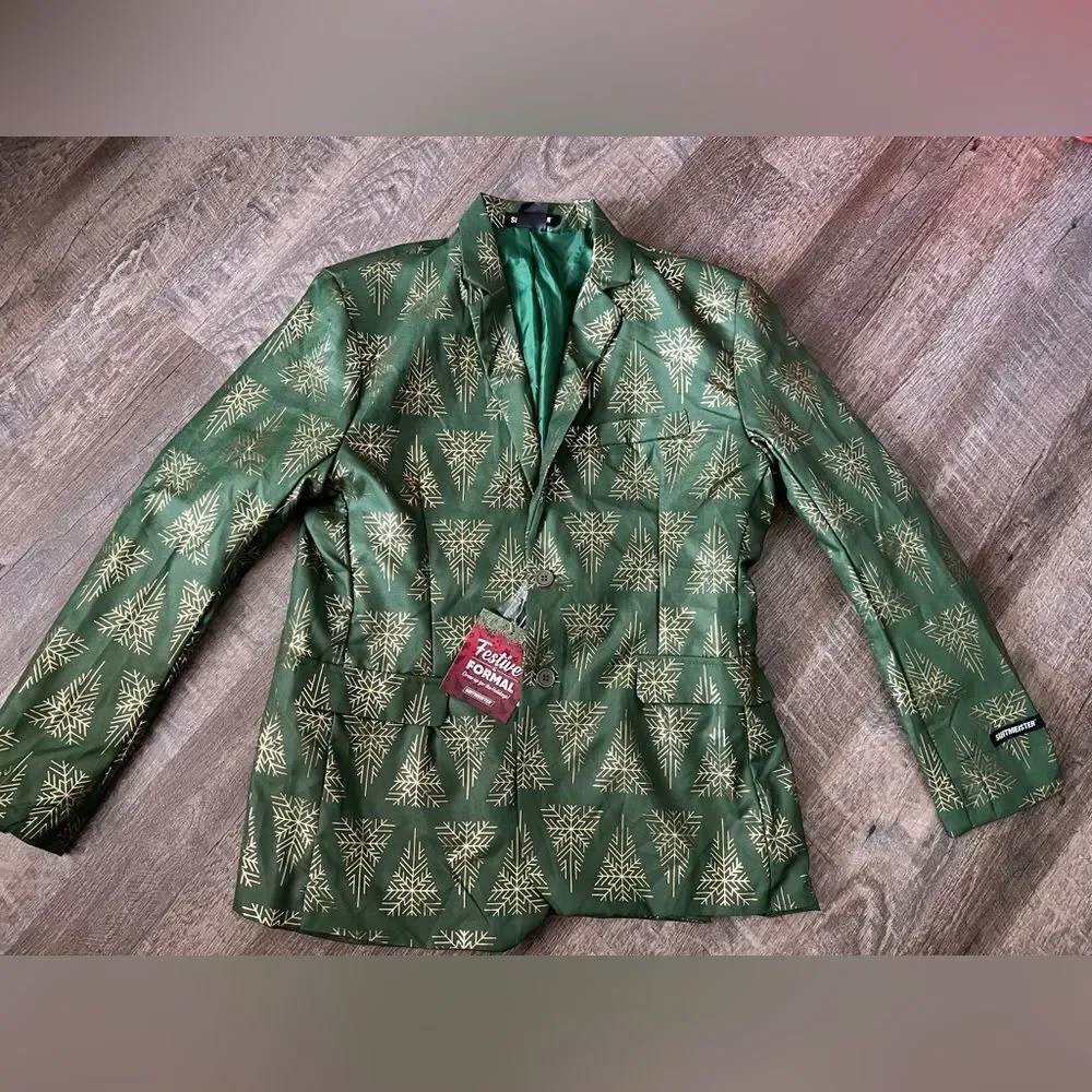 Suitmeister Holiday Snowflake Tree Blazer-‎ Size Large